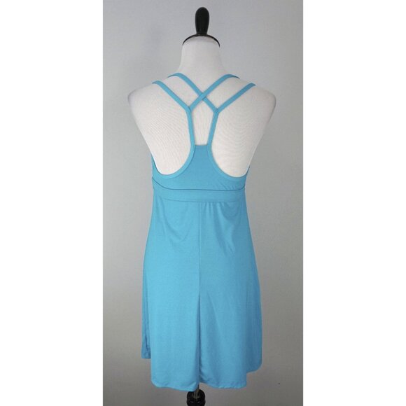 Athleta Shoreline Blue Stretch Scoop Neck Beach Dress Size Medium - Picture 5 of 7